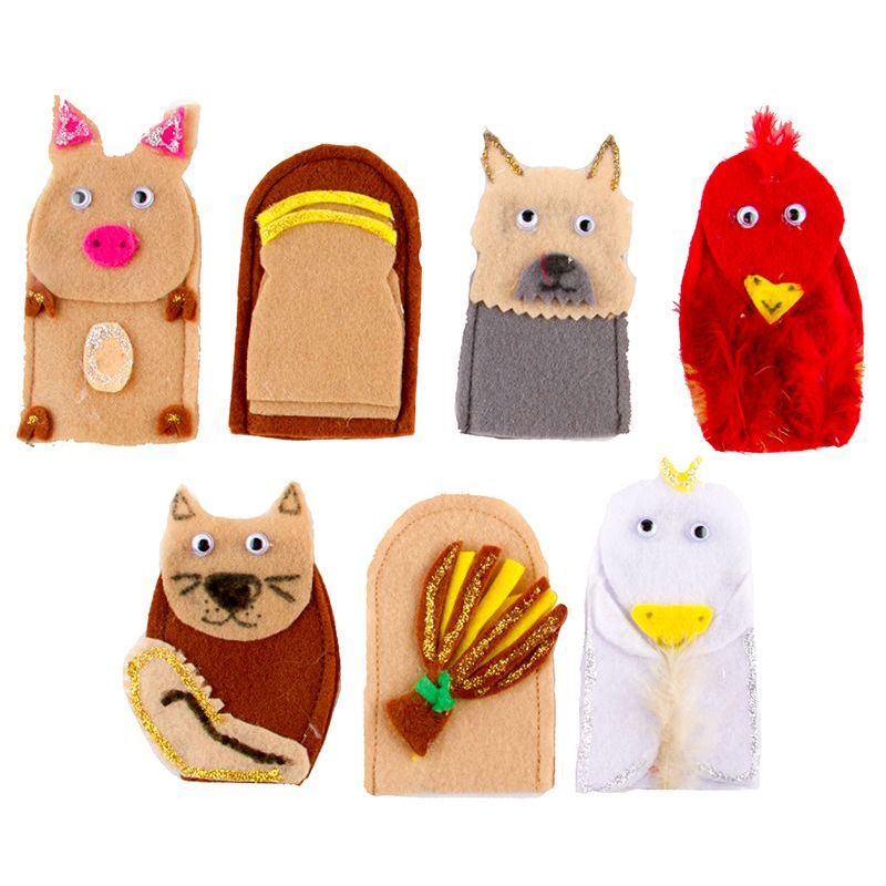 Finger - Printed Story Puppets - Little Red Hen (8pc)