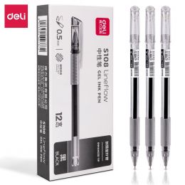 Pen - Gel - Black - Needle Tip 0.5mm (1pc) with Grip - Deli