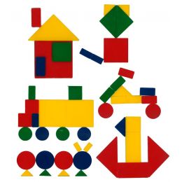 Attribute Blocks (64pc) in Bag (4-shape, 4-colour, 2 size)