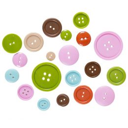 Buttons Plastic - Autumn Colours - Ass Sizes - (~60g)