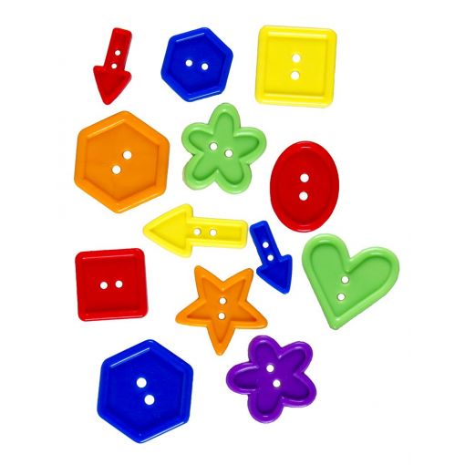 Buttons Plastic - Assorted Shapes & Colours - (~45g)