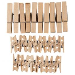 Pegs - Wood Natural 25mm & 45mm (30pc)