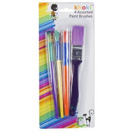Brushes Set -  Assorted Size & Coloured (4pc)