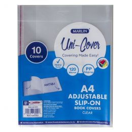 Book Cover A4 - Adjustable (10pc) - CLEAR (PP 120micron) - Marlin