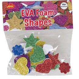 Eva Foam Sticker - Glitter Shapes (30pc)