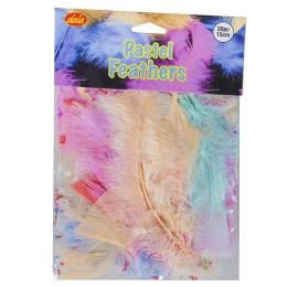 Feathers (15cm) - 20pc - Ass Pastel Colours