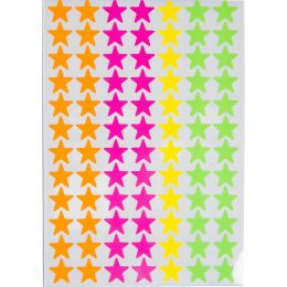 Stickers - Stars - 14mm (168pc) - Mixed Fluorescent