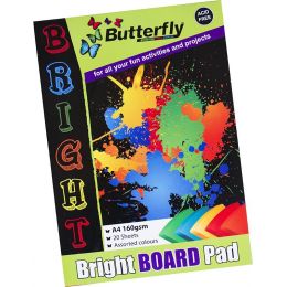 Board Pad - A4 160gsm (20 sheet) - Bright Assorted