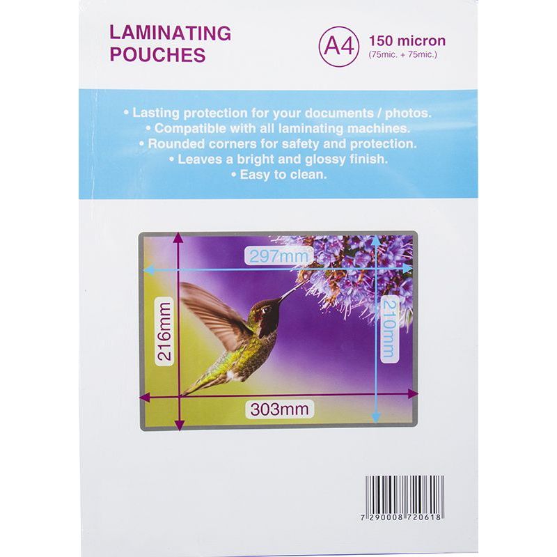 Laminating Pouches A4 - 150 micron (100pc)