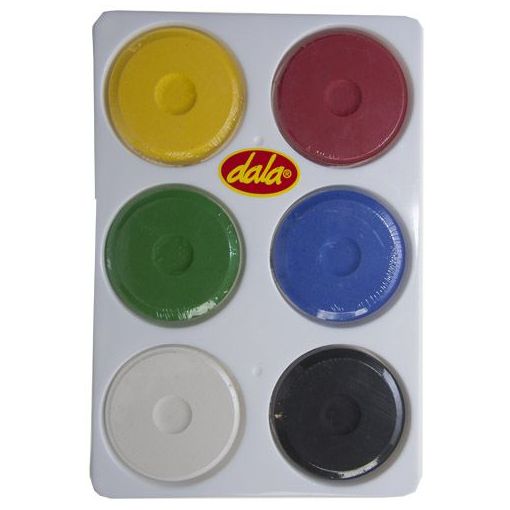 Tempera Blocks in Tray - Large (57mm) - 6 Primary Colours