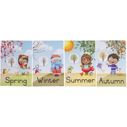 Flash Cards (A6) - Seasons with words (4pc)