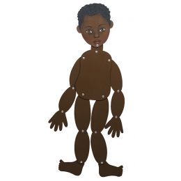 Wooden Jointed Doll African - Boy