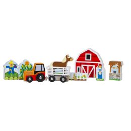 Wooden Farm and Tractor Play Set