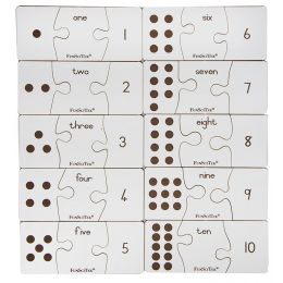 Number Puzzle 1-10 (dots, names & number Symbols) - Gr R - wood