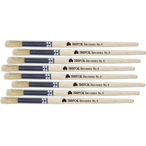 Brushes Round (Hog Hair) 9 S/H - 10pc