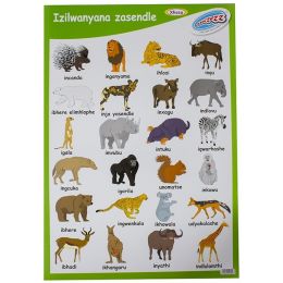 Poster - IZILWANYANA ZASENDLE - (Wild Animals) (Xhosa)