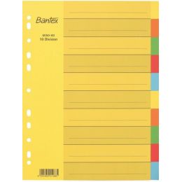 BANTEX Manilla Divider Board - 10 Divisions (5 Colour)