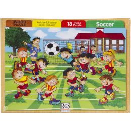 Wood Puzzle - A4 18pc - Soccer