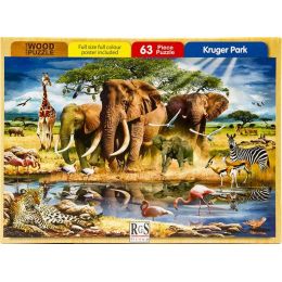 Wood Puzzle - A3 63pc -  Kruger Park