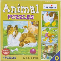 Animal Puzzle 4in1 - Farm nr0 (3 4 5 6pc) - cardboard