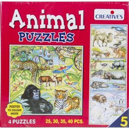 Animal Puzzle 4in1 - Wild nr5 (25 30 35 40pc) - cardboard