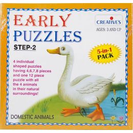 Early Puzzle 5in1 - Domestic Animals (4 6 7 8 12pc) - Step2