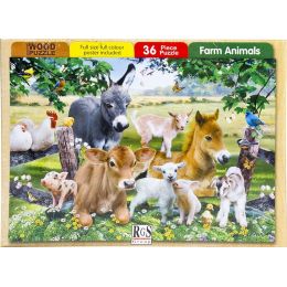 Wood Puzzle - A4 36pc - Farm Animals