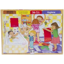 Wood Puzzle - A4 36pc - Hygiene