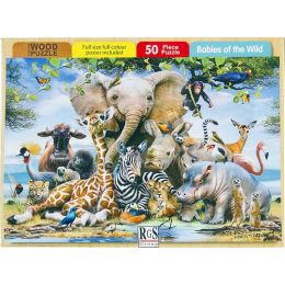 Wood Puzzle - A4 50pc - Babies of the Wild