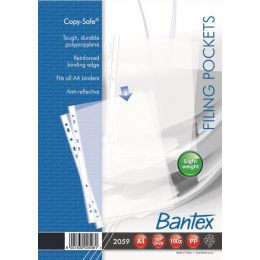 BANTEX POCKET A4 PP 100 PER PACK 45 micron - CLEAR