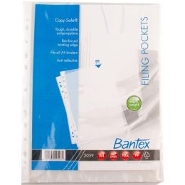 BANTEX POCKET A4 PP 100 PER PACK 45 micron - CLEAR