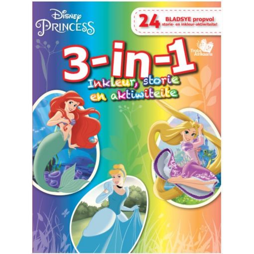 A4 Disney Colouring (24pg) Inkleur, Storie en Aktiwiteite (3in1) - Assorted