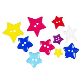 Buttons Plastic - Assorted - Stars - (~20g)