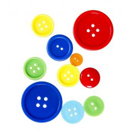 Buttons Plastic - Round Bright - Ass Sizes (~60g)