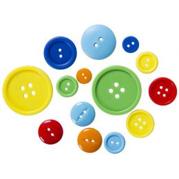 Buttons Plastic - Round Bright - Ass Sizes (~60g)