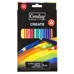 Colour Pencils - Triangular 9.5mm (12pc) Super Jumbo - Croxley