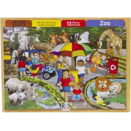 Wood Puzzle - A4 12pc - The Zoo