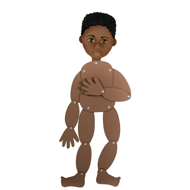 Wooden Jointed Doll African - Boy