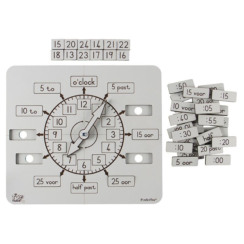 Wooden Clock - Learner Analog/Digital Insert Afr/Eng