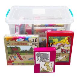 KIT - Puzzle Wooden in a Box (12 Puzzles, 2pc-64pc)