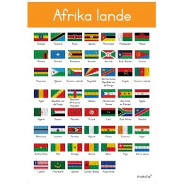 Poster - Afrika Lande - Name & Vlae (A2)