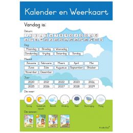 Poster - Kalender Datums en Weerkaart (A2)