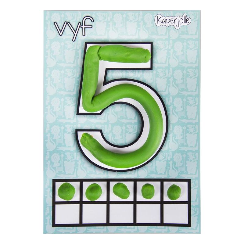 Dough Cards (A5)  Numbers/Syfers - Dry Wipe & Dough (10pc) D/sided
