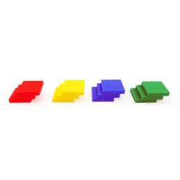 Square 2.54cm Tiles (5mm thick, 4 colour, 100pc)