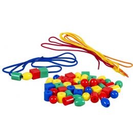 Beads Shapes (~1.3cm) - 160pc (4 colour) - plastic + 4 laces