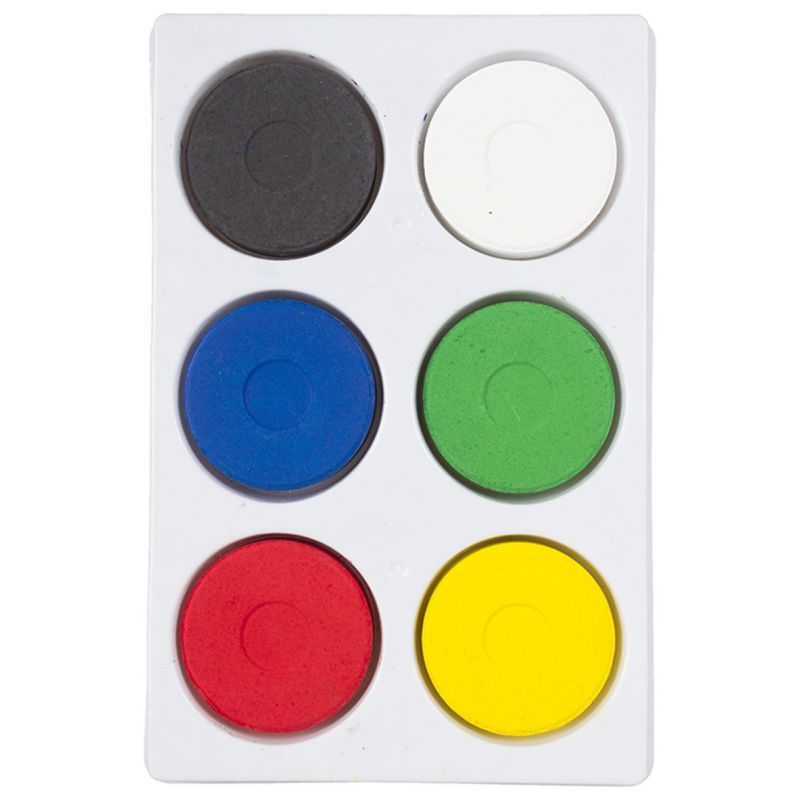 Tempera Blocks in Tray - Medium (44mm) -  6 Primary Colours