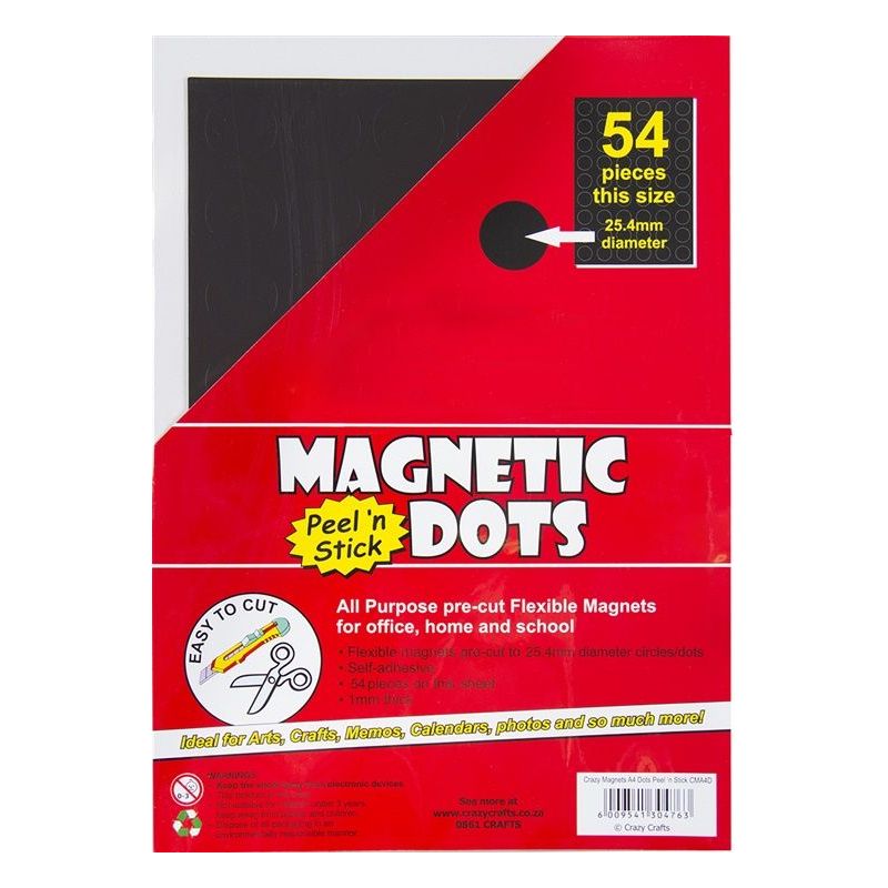 Magnetic Dots (~26mm) 54pc - Self Adhesive (1mm Thick)