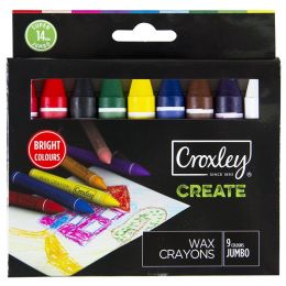 Wax Crayons - 14mm (9pc) C9 Jumbo - Croxley