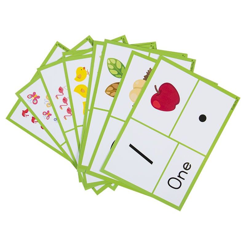 Flash Cards (A6) - Number 1-10 - Symbol, Dot, Picture & Name (10pc)