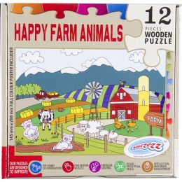 PZ SZ Wood 12pc - Happy Farm Animals